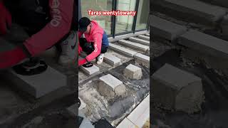 Taras wentylowany z płyt gresowych #ksbpowerbud Taras wentylowany z płyt gresowych #ksbpowerbud