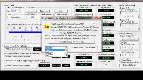 How to change CAN Baud Rate in Au J1939 Simulator Change CAN Baud Rate in Au J1939 Simulator