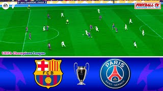 BARCELONA vs PSG | UEFA Champions League 23\/24 | Full Match All Goals | EA FC 24 Gameplay PC