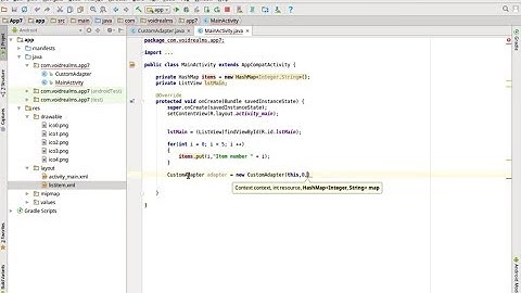 Android Tutorial for Beginners 7 - Listview Custom Adapter # CodeWorld