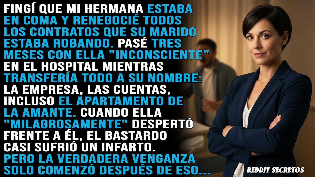 Fingí que mi hermana estaba en coma y renegocié los contratos que su marido estaba robando. Pero la