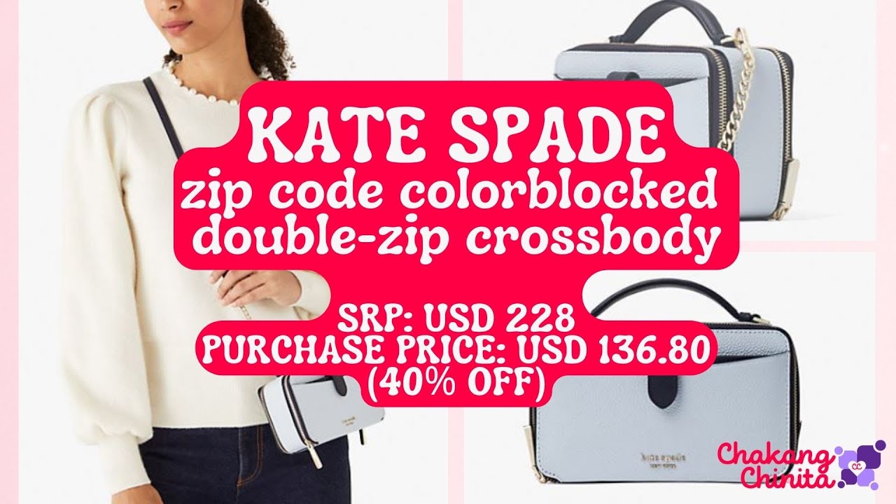 Kate Spade Double-Zip Crossbody Bag | Color: Pale Hydrangea | Bag Unboxing  turned ASMR - YouTube