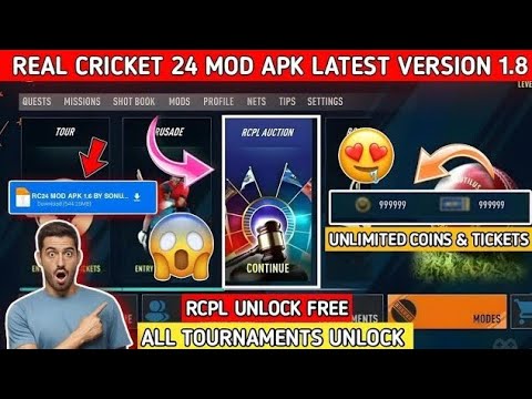 Real Cricket 24 Mod Apk 1.8 Unlimited Money + Tickets Unlock Everything ...
