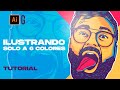 Illustrator Tutorial | Ilustrando a 6 colores Paso a Paso | Drawing using just 6 colors Step by Step