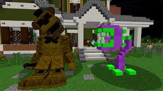 O QUE ACONTECE SE COLOCARMOS ANIMATRONICS FNAF JUNTO COM PLANTS VS ZOMBIES NO MINECRAFT ?