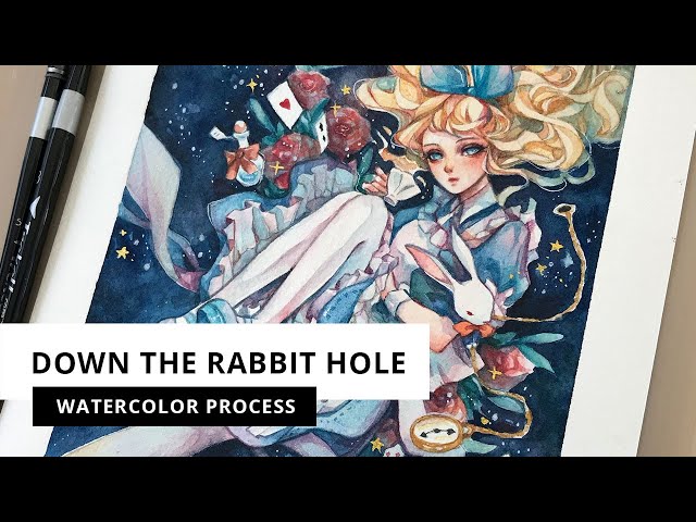 Down the Rabbit Hole | Watercolour Process (Timelapse) by Margaret Morales