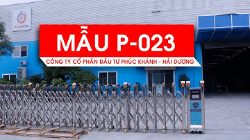 Cổng xếp inox P-023(Motor 2 ray) lắp đặt tại Cty cổ phần đầu tư Phúc Khánh - Hải Dương|Cổng xếp PCG