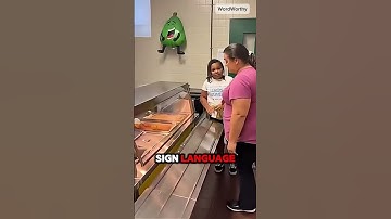 Students Learn Sign Language to Communicate with Deaf Cafeteria Worker. #shortvideo #shortsfeed #fly