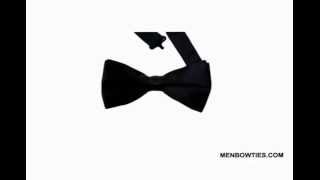 Formal Black Satin Banded Men's Bow Tie Formal Black Satin Banded Men's Bow Tie