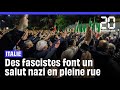 Italie  plusieurs centaines de fascistes font un salut nazi en pleine rue  milan shorts