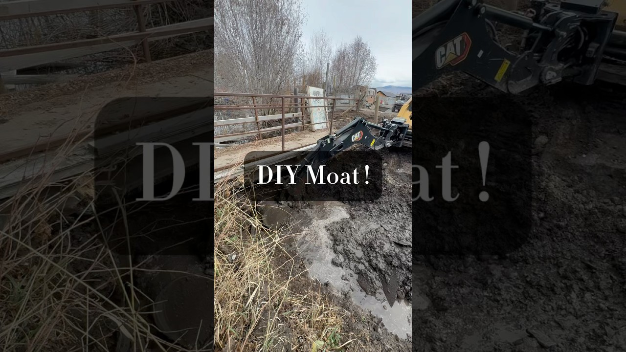 DIY water moat💧  #moat #tractor #working#diy #howto #fyp