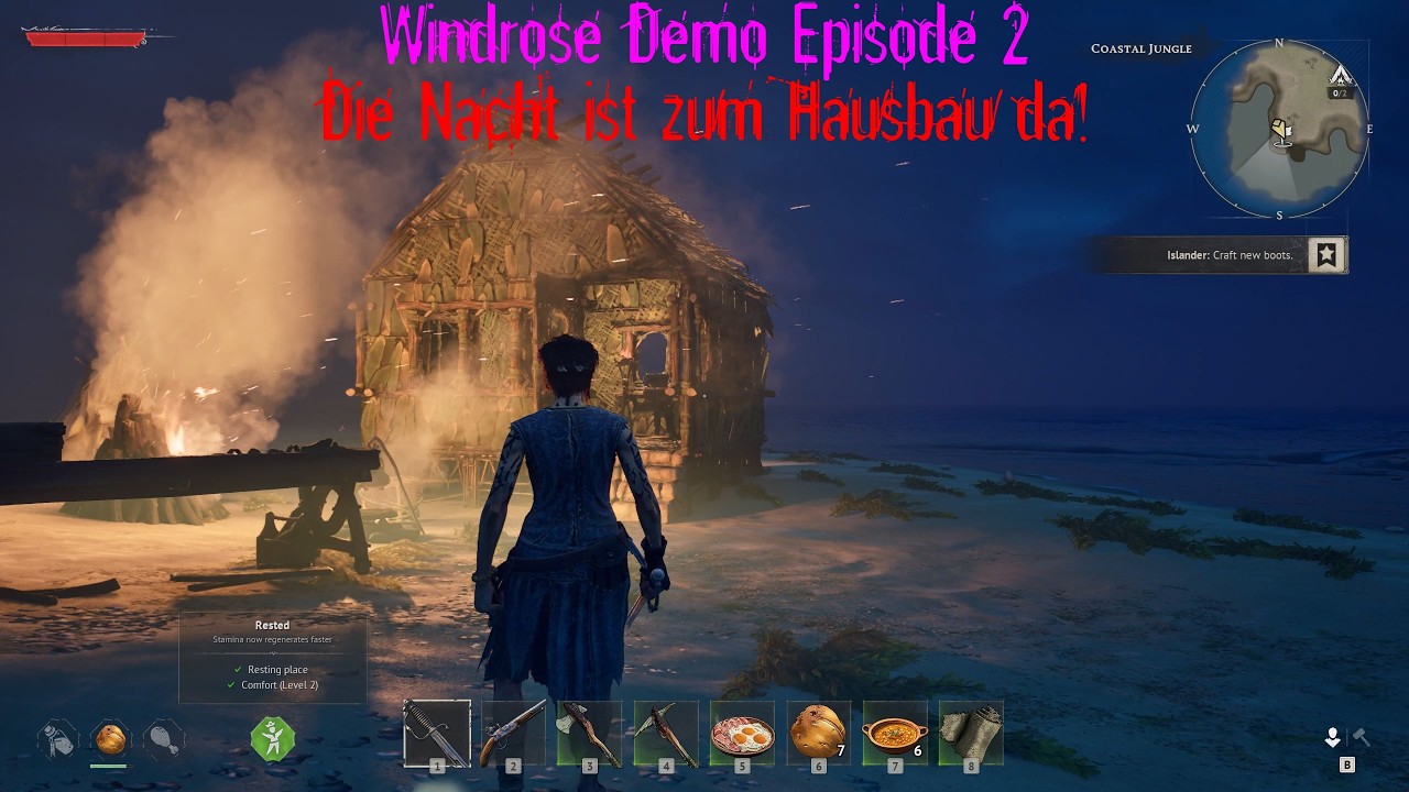 Windrose Demo Episode 2 Die Nacht ist zum Hausbau da!