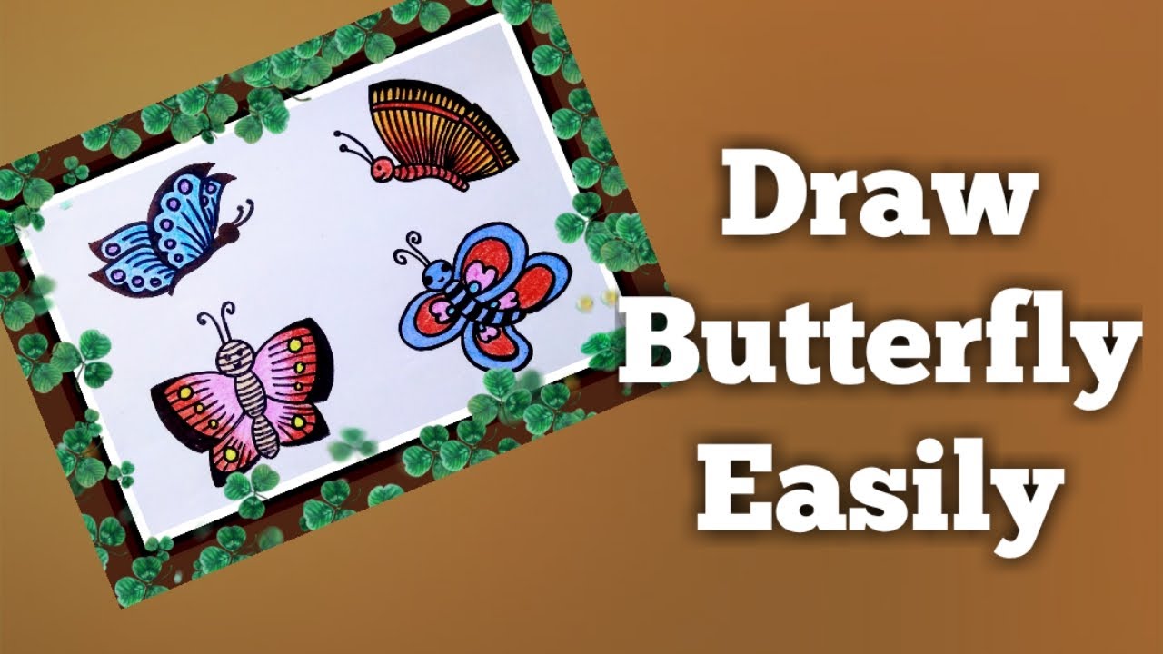 How to draw easy butterfly butterfly drawing step by 