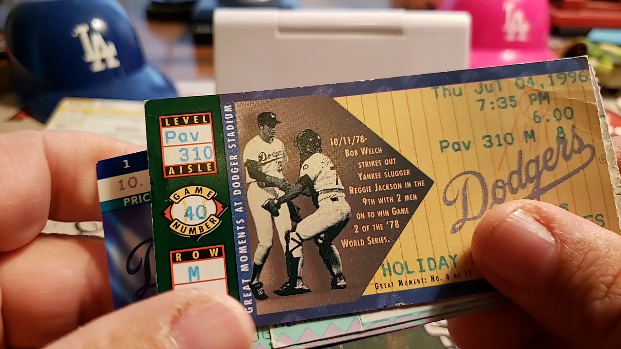 Old Dodgers Game Ticket Stubs YouTube Old Dodgers Game Ticket Stubs YouTube