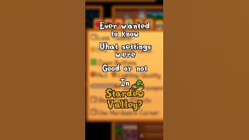 Here’s what most of the settings in Stardew Valley do! #stardewvalley