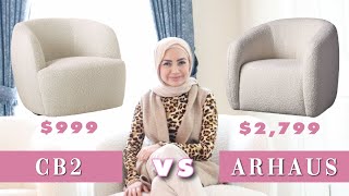 Fresno ARHAUS Chair VS Gwyneth CB2 Chair - Furniture Review - Boucle Swivel Chairs - Interior Design
