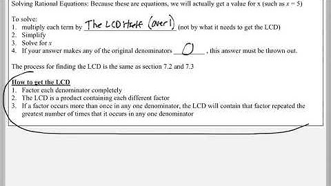 Math 119 : 7.4 #1 (Intermediate Algebra Tutorial : Solving Rational Equations)