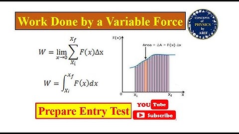 Lecture 18: Work done by a variable force | Units and Dimensions of Work | Entry Test Preparation