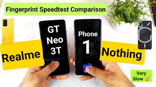 Realme GT Neo 3T vs Nothing Phone 1  Fingerprint Speedtest Unlock Comparison 