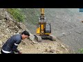 Hilly Dangerous, Stony and Foggy Road-JCB and Hyundai Excavators