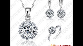 Роскошные свадебные 925 серебряных ювелирных изделий AliExpress, 3,99 $ Роскошные свадебные 925 серебряных ювелирных изделий AliExpress, 3,99 $