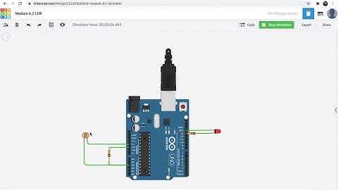 LED control using LDR on Tinkercad.