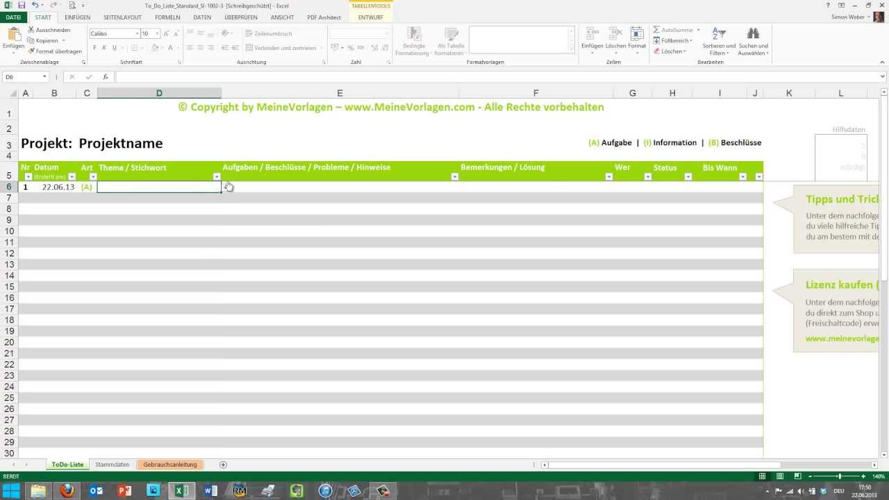 Tutorial Excel To Do Liste Pendenzenliste Aufgabenliste Meinevolagen Com Youtube