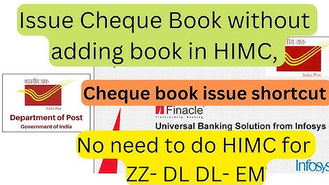 HICHBA Menu for Issue cheque book to account without adding into stock in HIMC