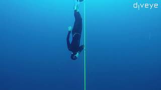 Underwater drone filming freediving -52m. - DivEye