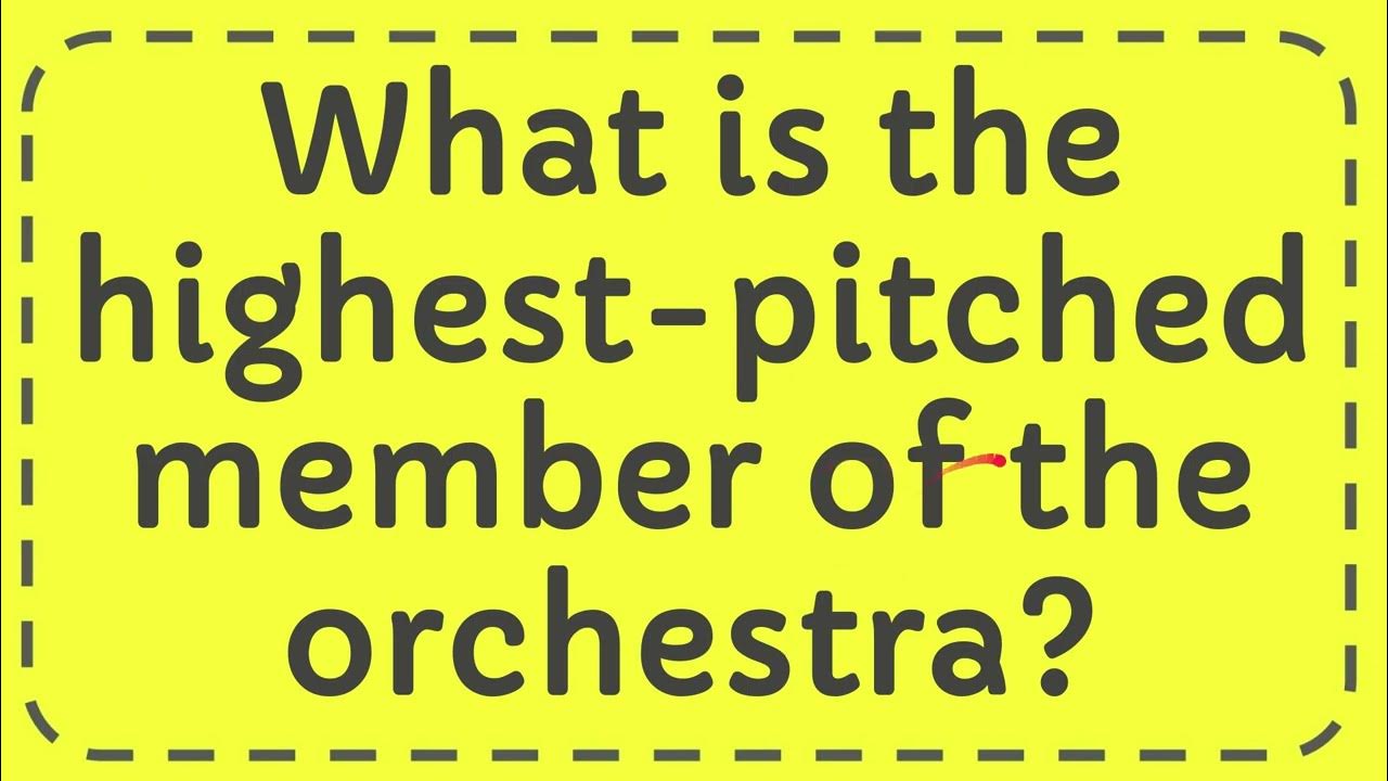 What is the highest pitched member of the orchestra? YouTube