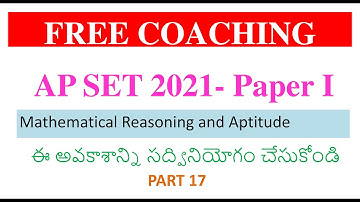 AP SET 2021 Paper 1: Mathematical Reasoning and Aptitude  Part 17 Telugu Free coaching NTA UGC NET
