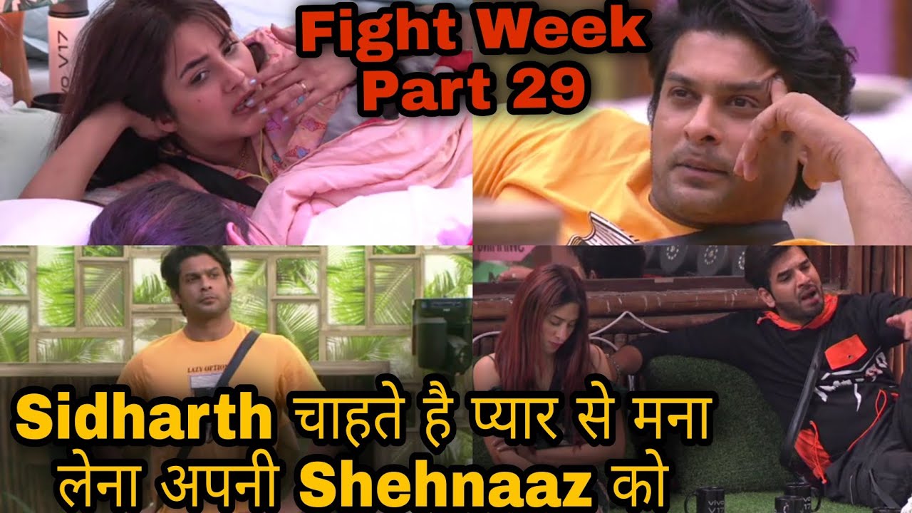 Fight Week Part 29 - Sidharth चाहते है प्यार से मना लेना अपनी Shehnaaz को || BB 13 SIDNAAZ