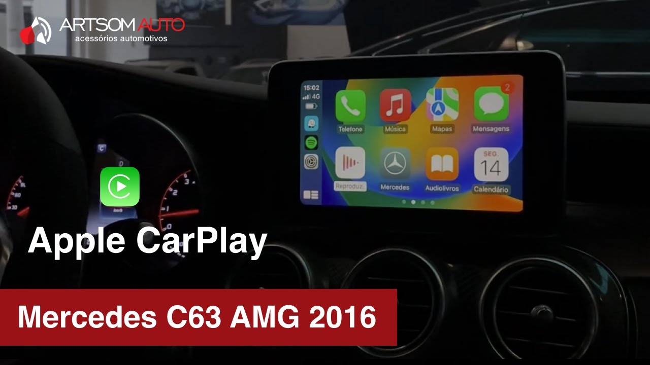 Mercedes-Benz C63 AMG 2016  📱 Instalação Apple CarPlay e Android Auto