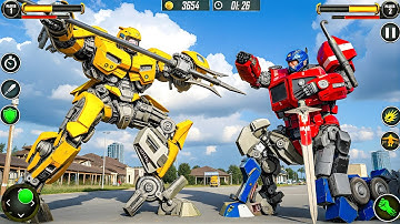 Bumblebee and Optimus Prime The Transformers Robot Jet Car Transformation Game - Android Gameplay