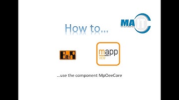 How to... B&R mapp View Component MpOEEcore