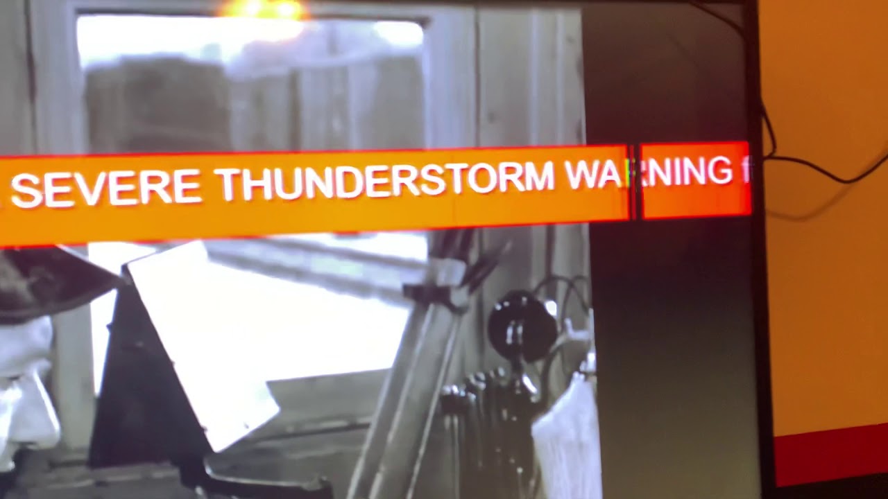 EAS #377-379 Severe Thunderstorm Warning on 3 TV Stations - YouTube