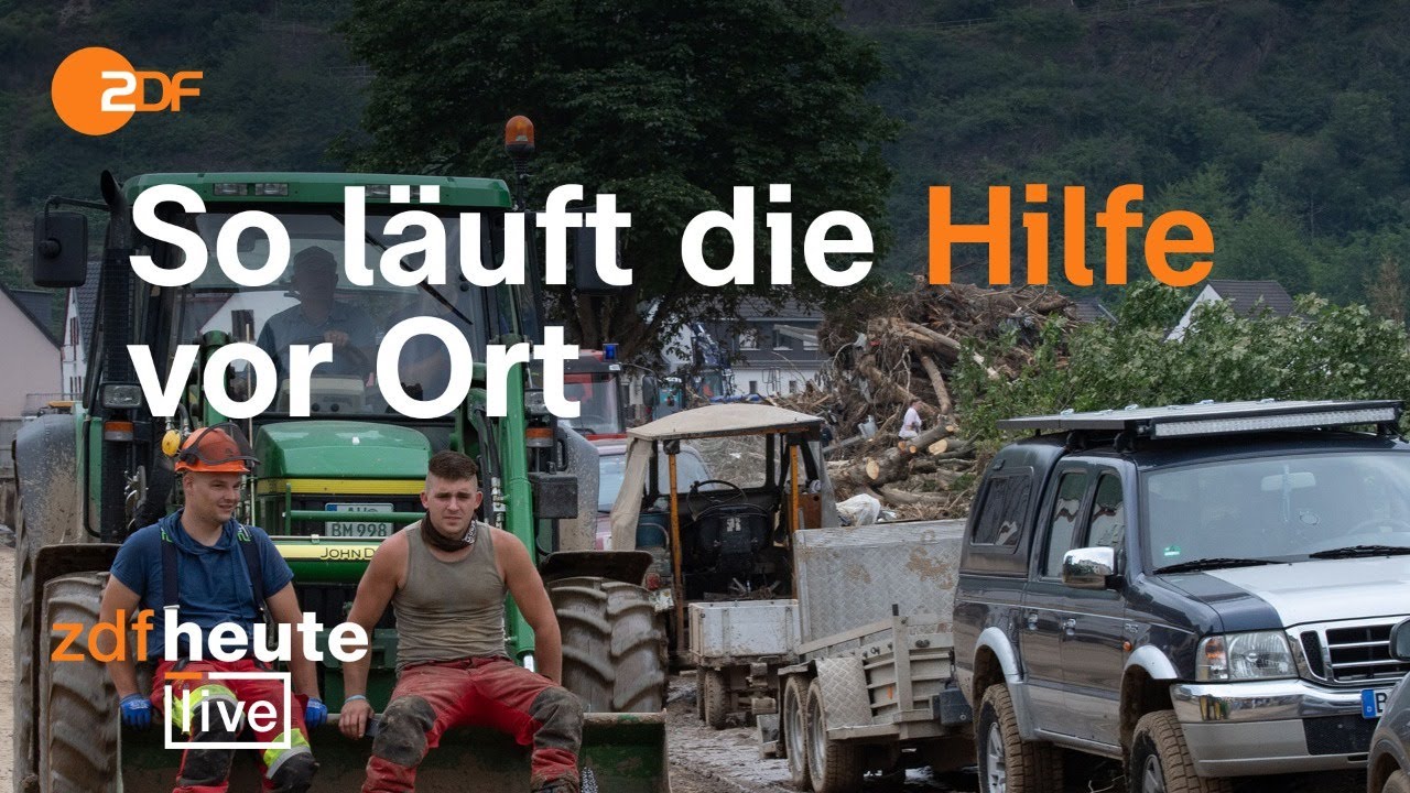Wie unterstützen Helfer vor Ort? | ZDFheute live zur Flut mit Markus Wipperfürth