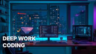 Deep Work Coding | Minimal Synthwave Desk (1 Hour)