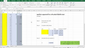 Excel - Epsilon squared for Kruskal-Wallis test (long)