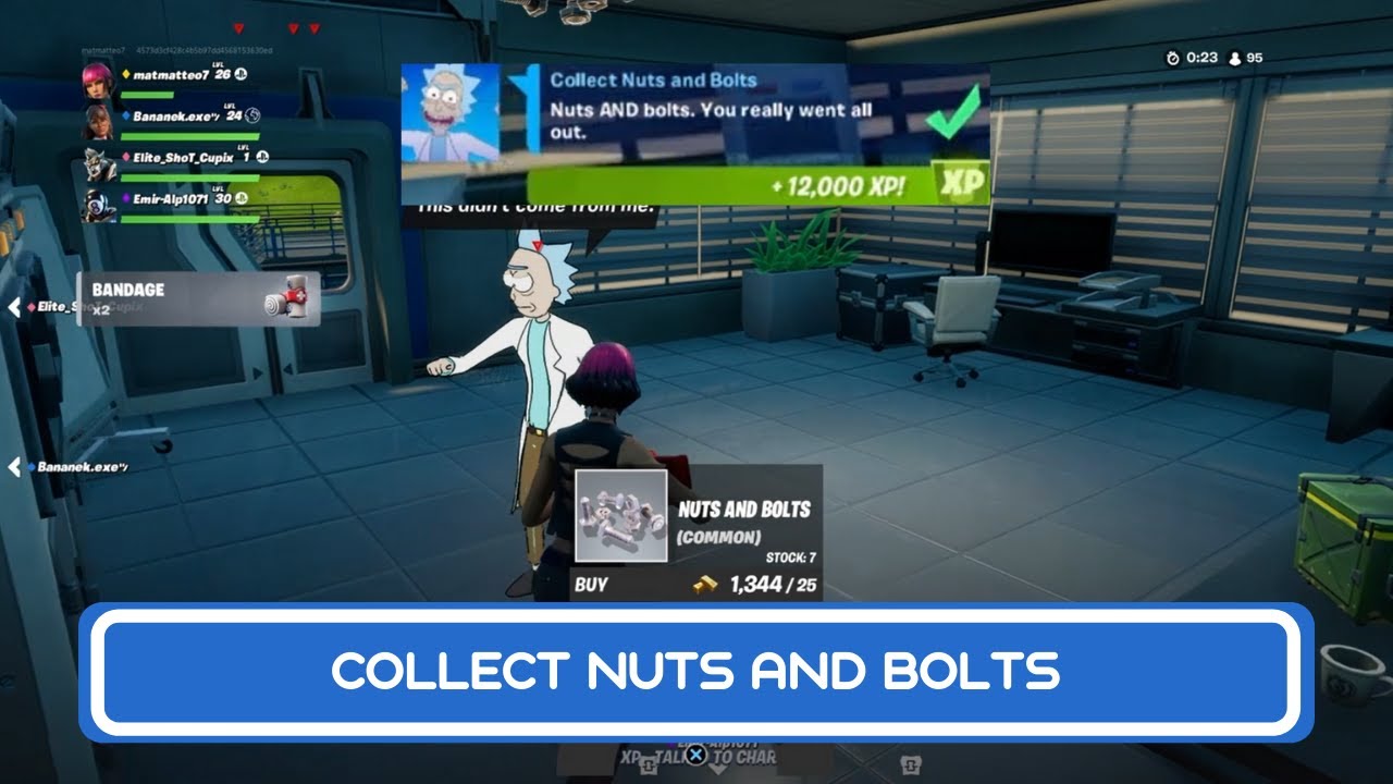Fortnite Should I But Bolt Collect Nuts And Bolts Rare Quest Guide Fortnite Chapter 2 Season 7 Youtube