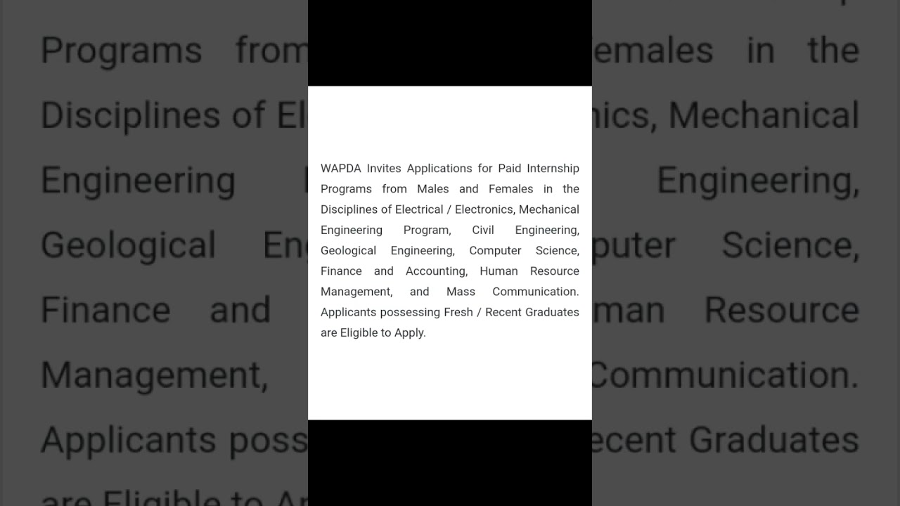 wapda paid internship 2023 / paid internship 