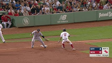 NYY@BOS: CC snares liner, runners advance on error