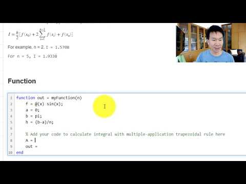 ME206 (Wk 14) แบบทดสอบการทดสอบการเขียนโปรแกรมบน MATLAB Grader |  วิธีการเชิงตัวเลข