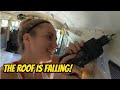 Taking Out The Ceiling In Our Skoolie *skoolie conversion* - Gus The Struggle Bus