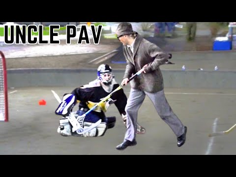 70 Year Old Floorball Man Dangles at Ball Hockey Game ft. Uncle Pav. 70 Year Old Floorball Man Dangles at Ball Hockey Game ft. Uncle Pav.
