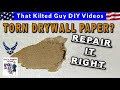 ⭐ Repair Damaged & Torn Drywall Paper BEFORE YOU MUD IT!