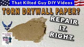 Repair Damaged Torn Drywall Paper Before You Mud It In 2022