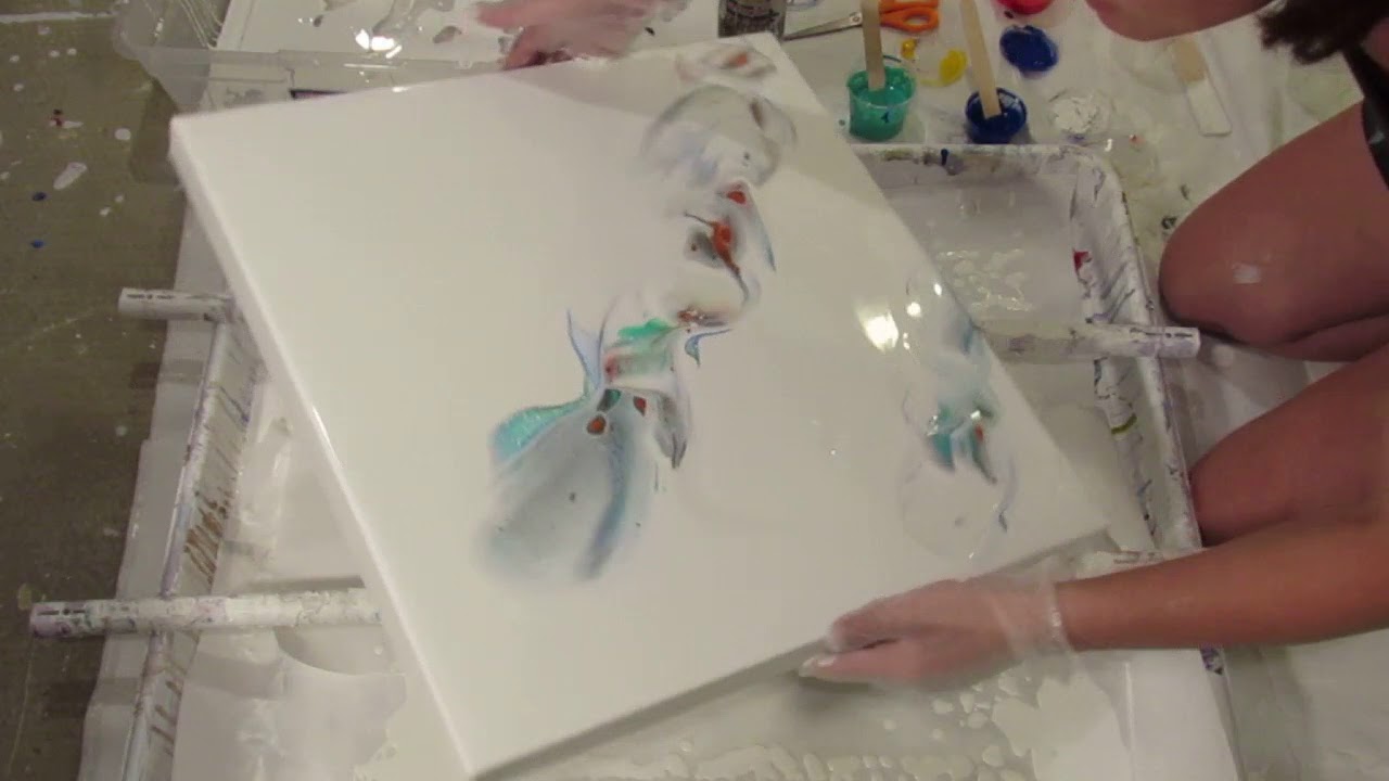 (052) Open flip cup and drag acrylic pour - YouTube