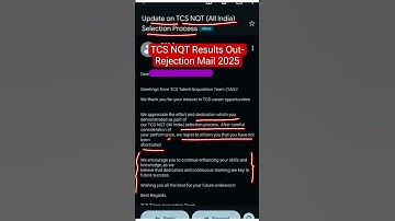 TCS NQT RESULTS OUT 2025 | SELECTION MAIL | MASS REJECTION MAIL - WATCH FULL VIDEO #tcs