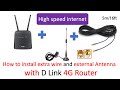 D link 4G router setup with extra wire and external antenna- High speed internet in village